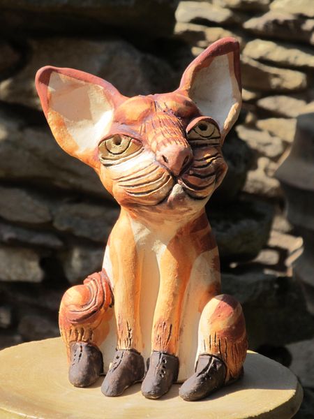 Macska szobor kerámiából