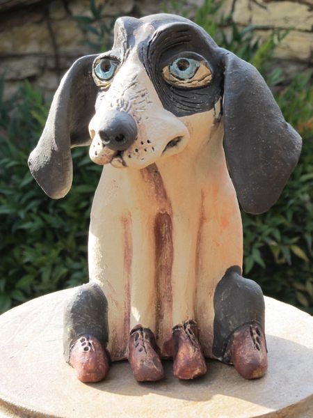 Kerámia kutya szobor