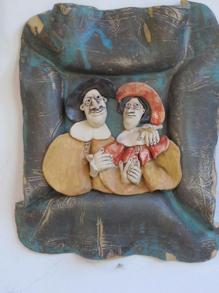 Kerámia falikép házaspárral