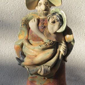 Kerámia figura menyasszonnyal és vőlegénnyel