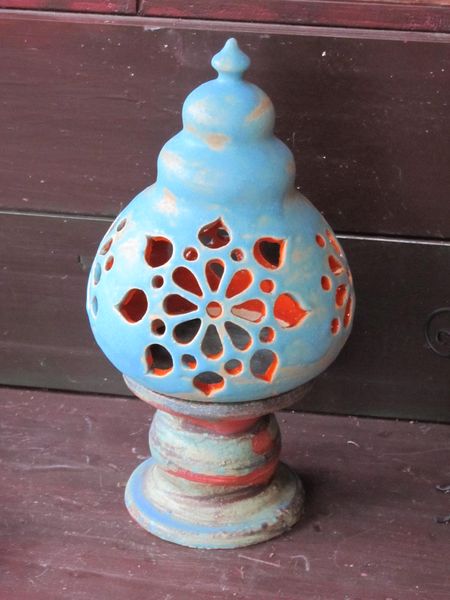 Kerámia asztali lámpás türkisz színben